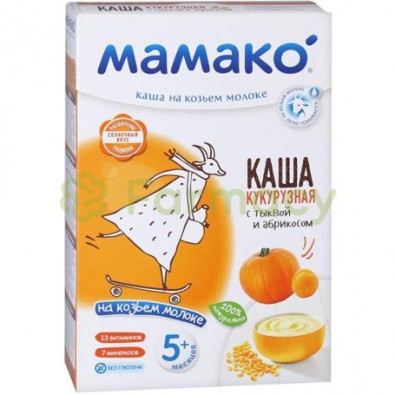 Мамако каша 200г. кукуруза + тыква + абрикос козье мол.