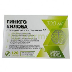 Гинкго билоба таблетки 300мг №120 глицин + витамин в6